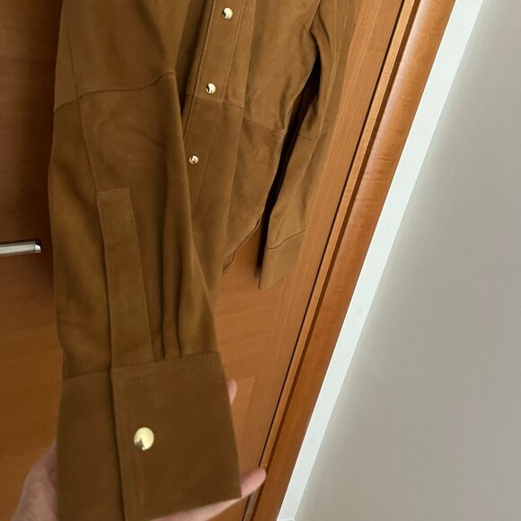 Madewell Straight-Hem Button-Up Lightweight Suede Jacket NWT, S - Picture 8 of 10
